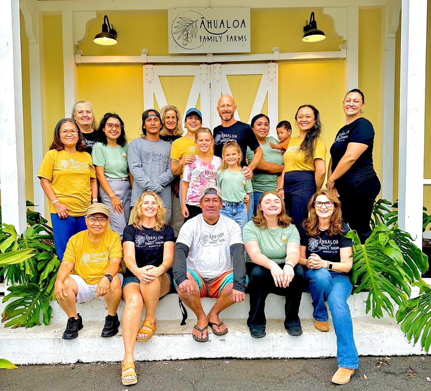 The founder and staff of Ahualoa Family Farms